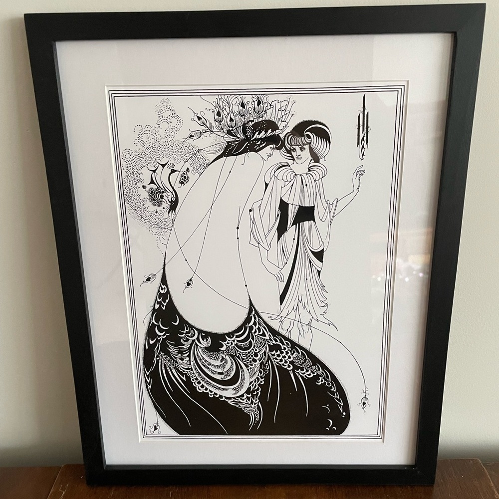 Oscar Wilde Framed Print Salome Peacock Skirt 15x12 Aubrey Beardsley Art Nouveau - Picture 2 of 3